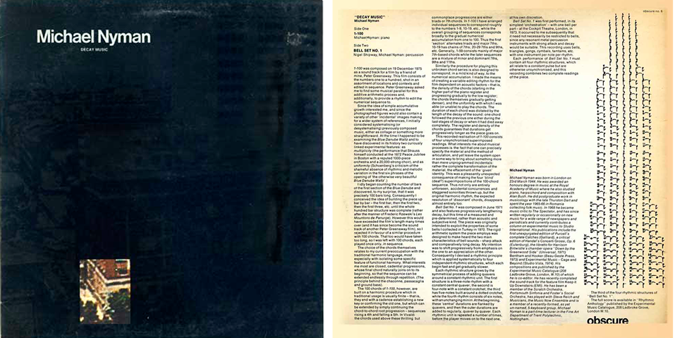 洋楽 Michael Nyman Decay Music Michael Nyman “Decay Music” – PHYSICAL STORE